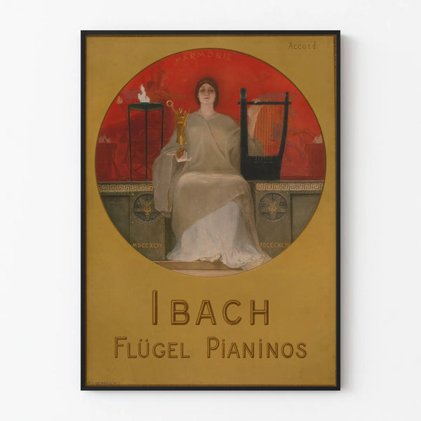 Vintage poster wall decoration Ibach Flügel pianos