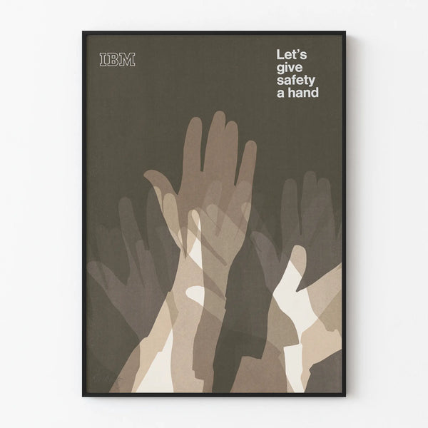 Vintage wall decoration poster IBM Let's Give Safety a Hand