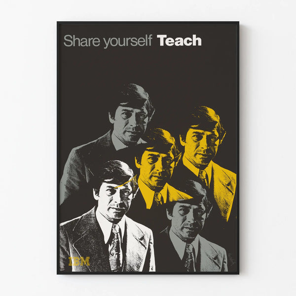 Vintage IBM Share Yourself Teach poster for professional wall decoration