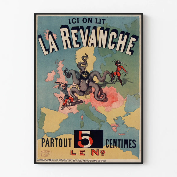 Vintage poster « Here we read La Revanche » - historical wall decoration