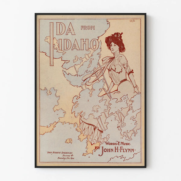 Vintage Ida from Idaho Poster - Retro Style Wall Decoration