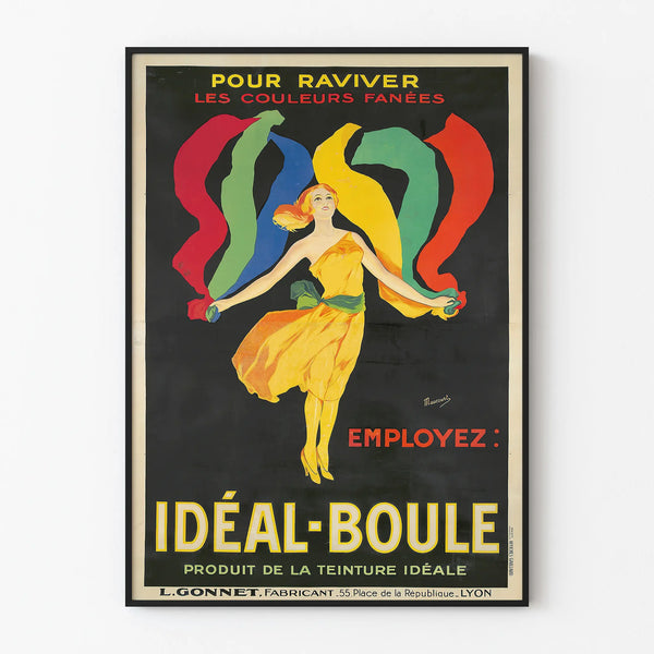 Vintage poster Ideal-Boule to revive faded colors