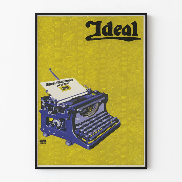 Vintage poster of Ideal Seidel & Naumann typewriter