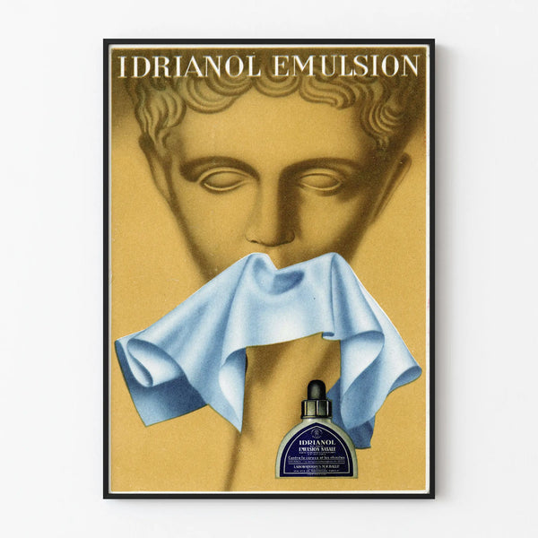 Vintage poster wall decoration Idrianol Emulsion