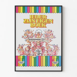 Decorative poster Boekenweek 1981 Each His Own Book