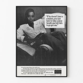 Vintage AIDS prevention poster - Message on the importance of condom use
