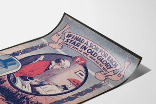 Vintage patriotic poster Uncle Sam and Old Glory