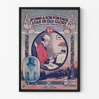 Vintage patriotic poster Uncle Sam and Old Glory