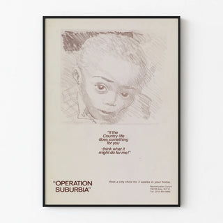 Vintage Poster Operation Suburbia - Welcoming an Urban Child to the Countryside
