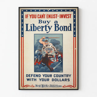 Vintage Poster Invitation to Purchase a Liberty Bond for National Defense