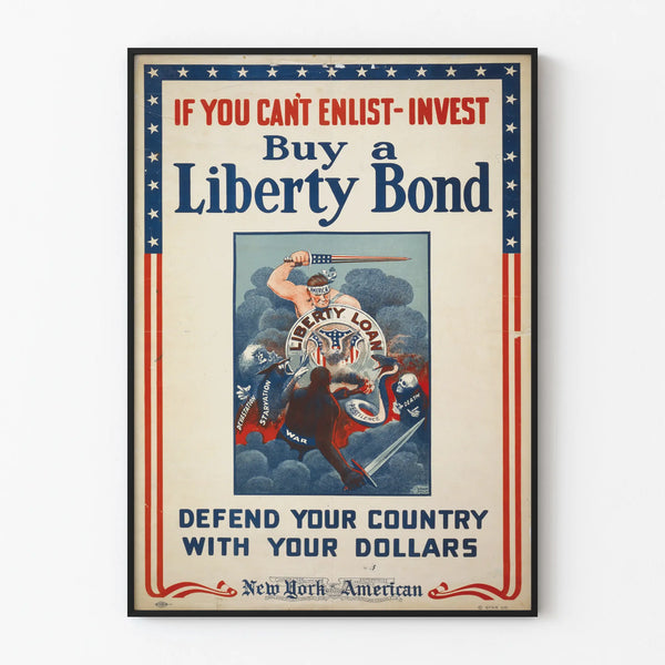 Vintage Poster Invitation to Purchase a Liberty Bond for National Defense