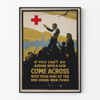 Vintage Red Cross poster for war funds