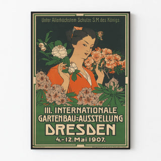 Vintage Poster of the 1907 International Gardening Exhibition Dresden