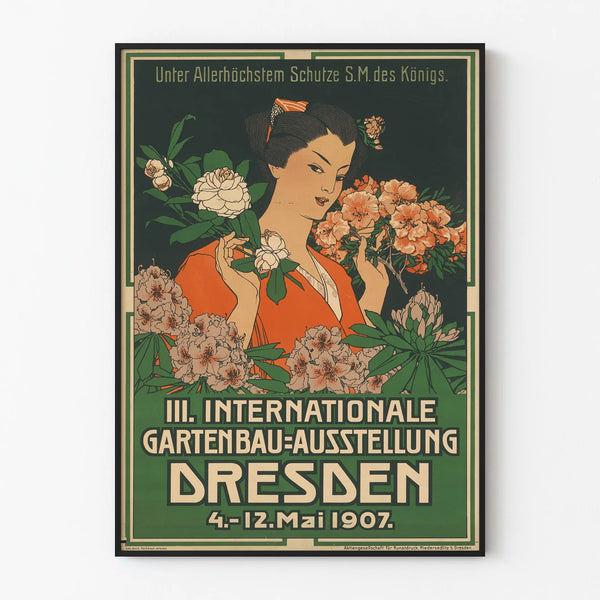 Vintage Poster of the 1907 International Gardening Exhibition Dresden
