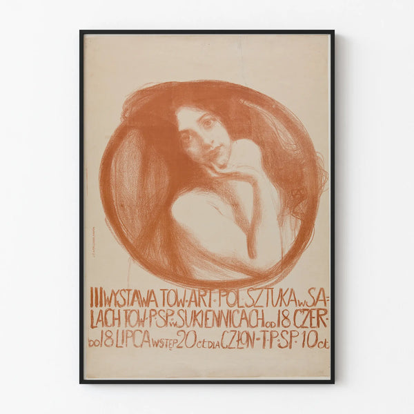 Polish Art Exhibition Poster - Vintage Female Portrait