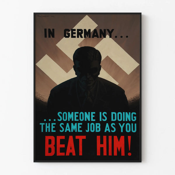 Vintage German propaganda poster - Historic wall decoration