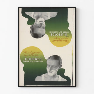 Vintage Advertising Poster for Lilleborgs Cream and Beard Soap
