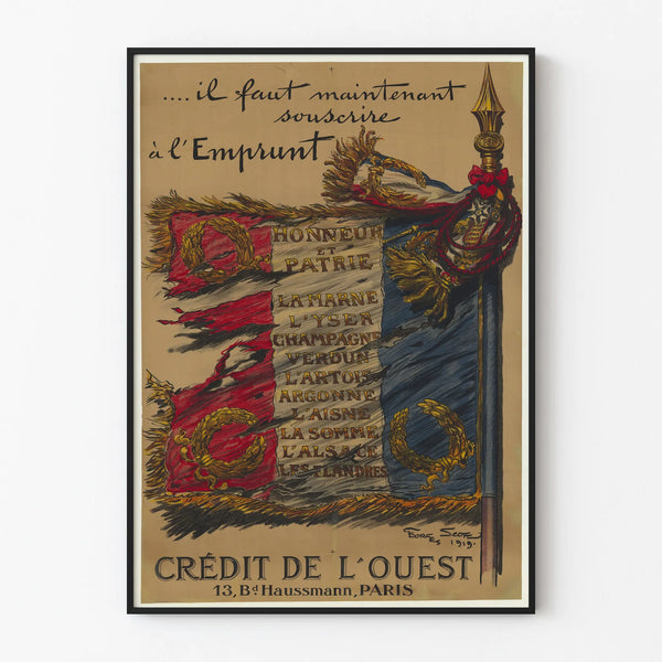 Vintage subscription poster for the Loan - Patriotic wall decoration