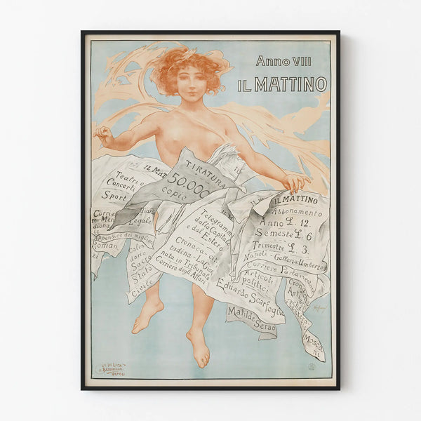 Vintage Poster Il Mattino Year VIII – Italian Wall Decoration