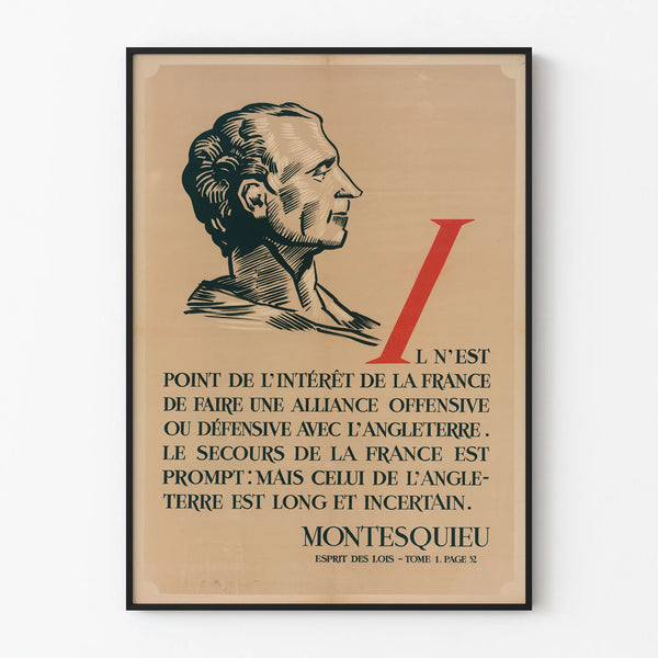 Poster Quotation Montesquieu for Intellectual Wall Decoration