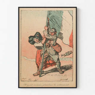 Vintage Poster of a French Soldier Planting a Flag
