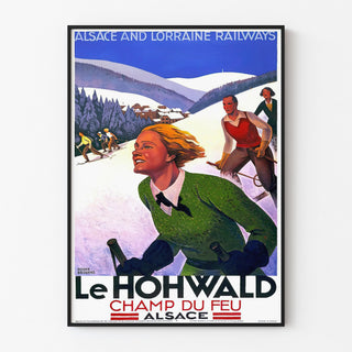 La Hohwald ski resort in Alsace | Art print of old Poster