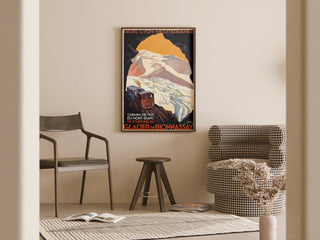Mont-Blanc Train - Bionnassay Glacier | Art print of old Poster — artwork view
