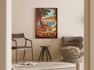 Menton | Art print of old Poster — artwork view