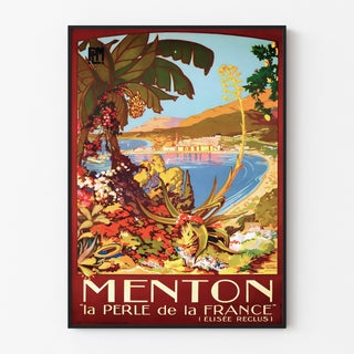 Menton | Art print of old Poster — framed artwork on a wall