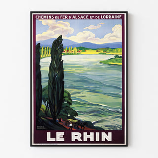 The Rhine | Art print of old Poster — framed artwork on a wall