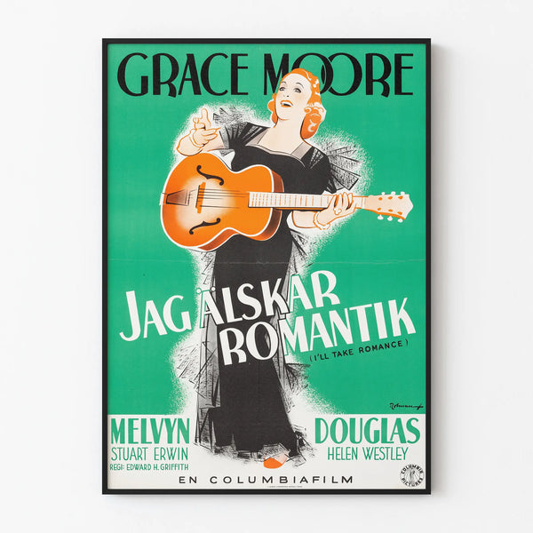 Vintage Poster « Jag Älskar Romantik » - Retro Cinema Wall Decoration