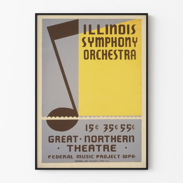 Vintage Illinois Symphony Orchestra Poster Wall Decoration