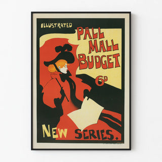 Vintage Illustrated Pall Mall Budget Poster New Series
