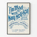 Vintage poster I'm Mad with Mary Morrison
