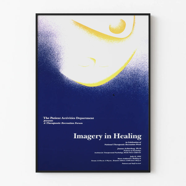 Decorative poster Imagery in Healing vintage in blue and yellow