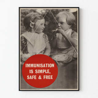 Vintage poster of simple and safe immunization