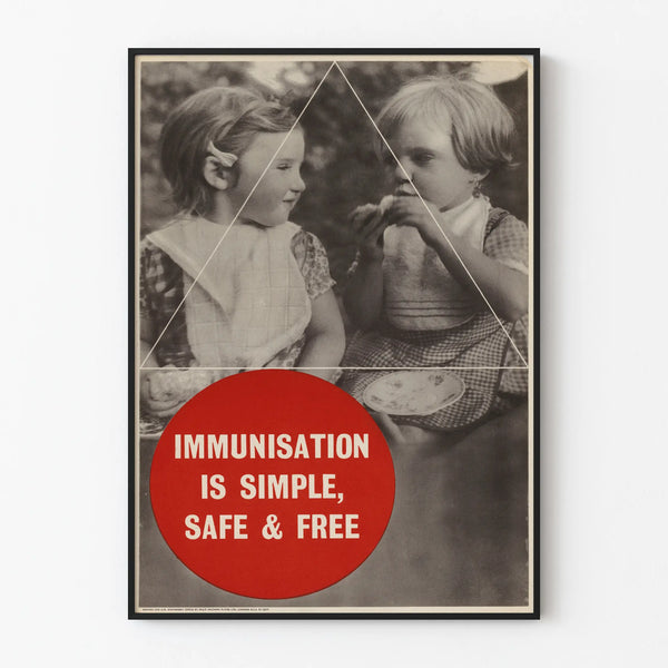 Vintage poster of simple and safe immunization