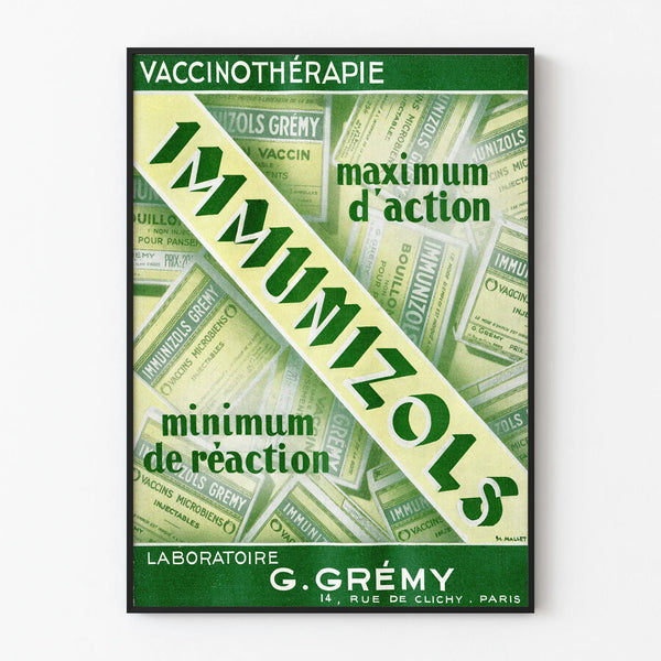 Vintage Immunizols Poster - Retro Medical Wall Decoration