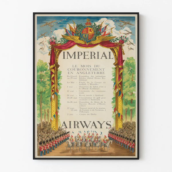 Vintage Imperial Airways Poster Royal Wall Decoration