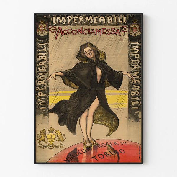 Vintage waterproof poster Acconciamessa for wall decoration