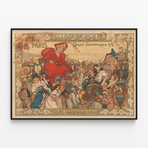Vintage poster Imprimerie Camis Quai Jemmapes 172 — framed artwork on a wall