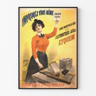 Vintage poster automatic printing Eyquem 3000 copies