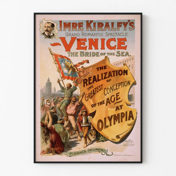 Vintage Romantic Spectacle Poster Venice Olympia