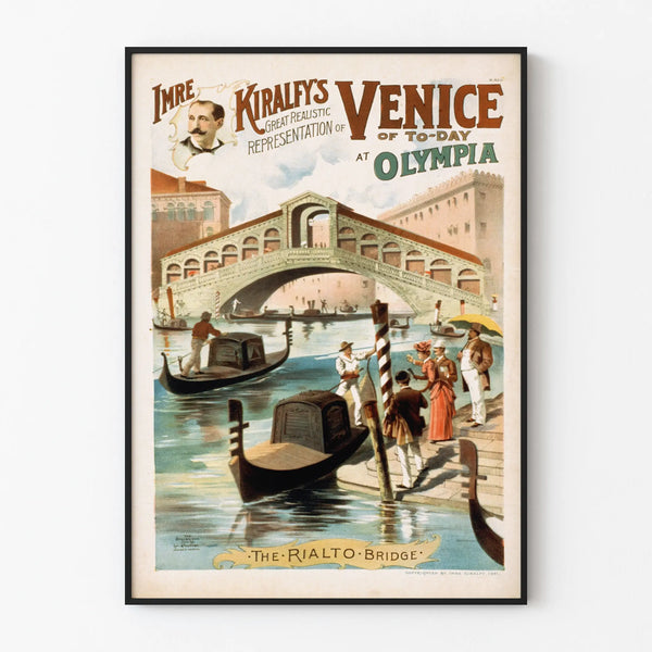 Vintage poster of Rialto Bridge in Venice by Imre Kiralfy