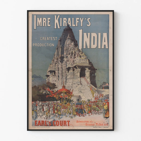 Vintage poster Imre Kiralfy's India - Exotic wall decoration