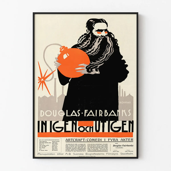 Vintage poster of Douglas Fairbanks In Again Out Again