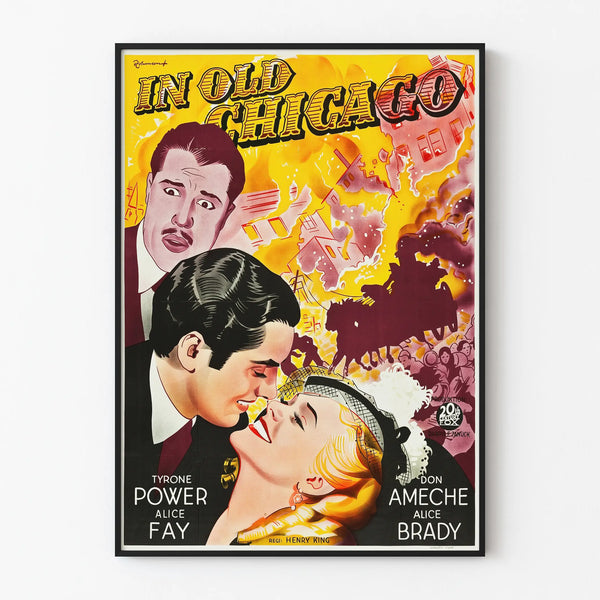 Vintage poster In Old Chicago art deco cinema