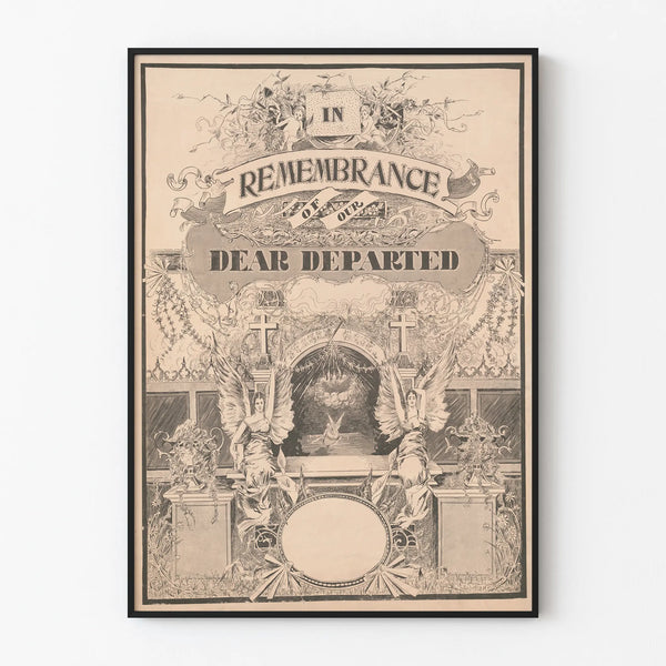 Vintage commemorative decorative poster - In Remembrance of Our Dear Departed