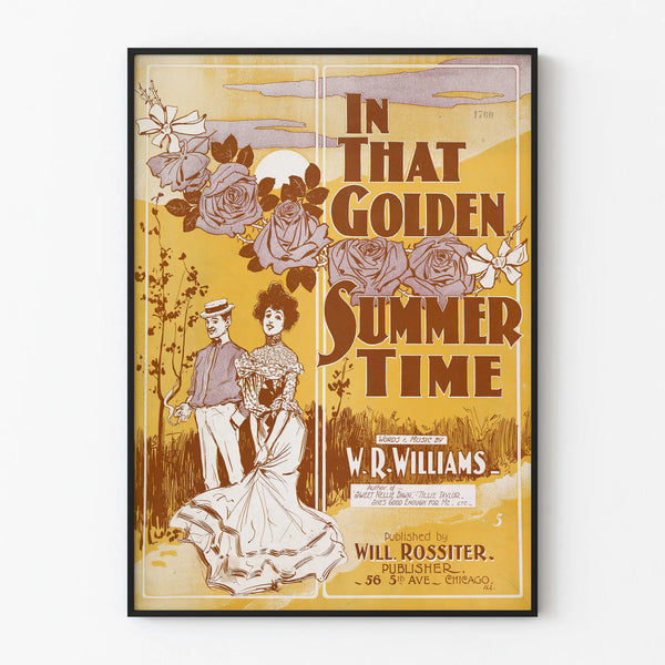 Vintage Poster In That Golden Summer Time – Retro Wall Decoration