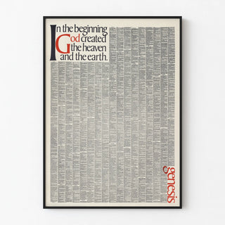 Biblical Poster Genesis - In the Beginning God Created the Heaven and the Earth